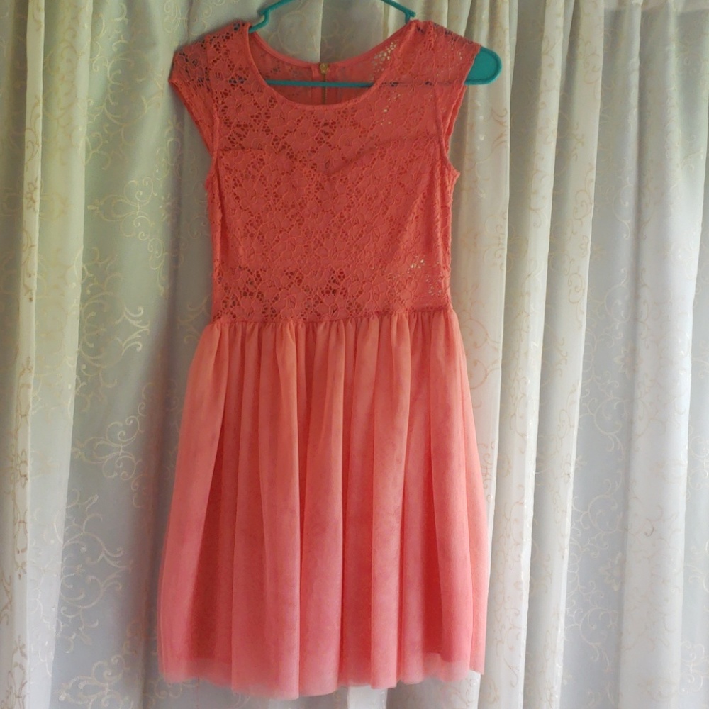 Salmon floral dress